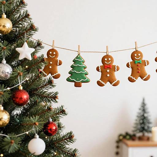 Festive Gingerbread String Decorations