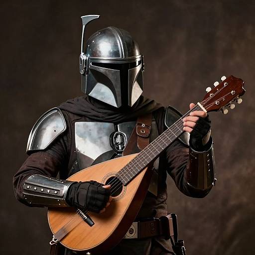 Mandalorian Armor Playing Mandolin