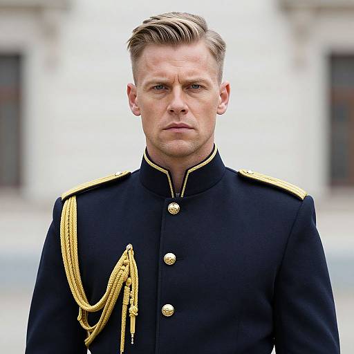 Portrait of Stern Military Officer