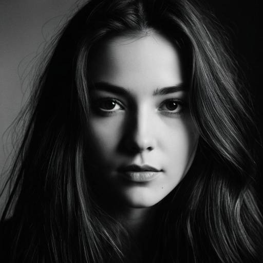 Black and White Portrait of Young Woman