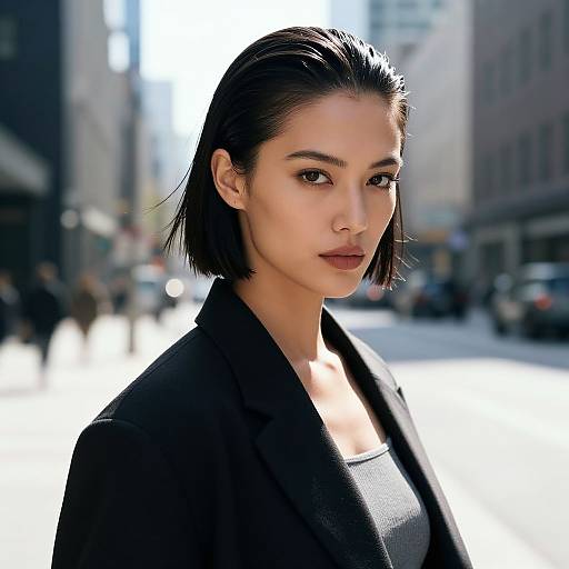 Confident Woman in Urban Fashion