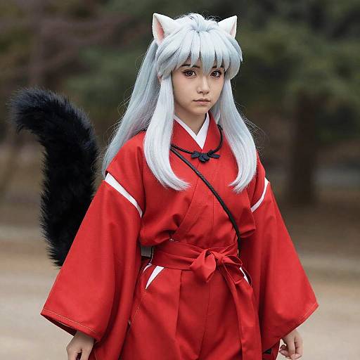 Inuyasha Sango Cosplay with Cat Tail