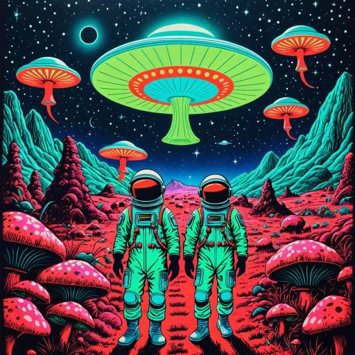 Trippy Vintage 70s Alien Landscape Art Trippy Vintage 70s Alien Landscape Art