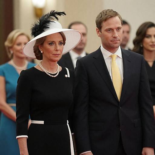Elegant Couple in Formal Attire at Event