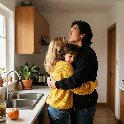 Warm Family Kitchen Embrace