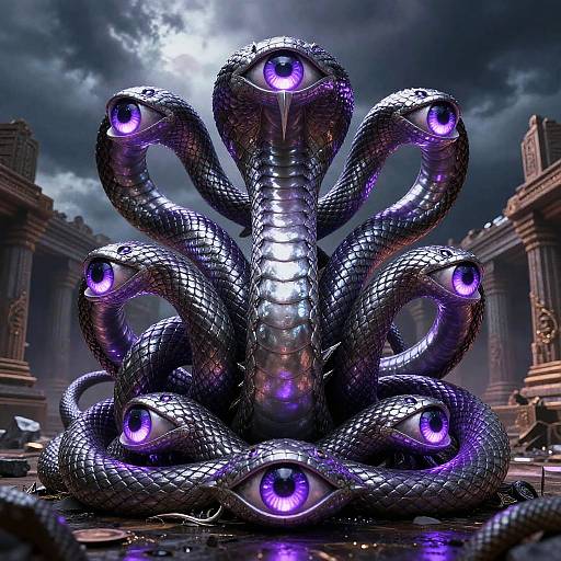Slaanesh Serpents and Eyes Pattern
