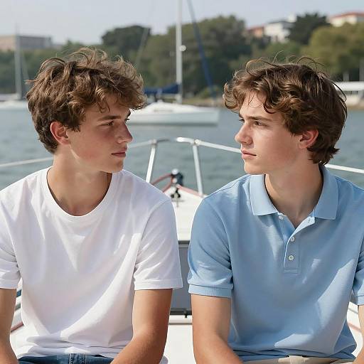 Two Young Men on a Boat Together