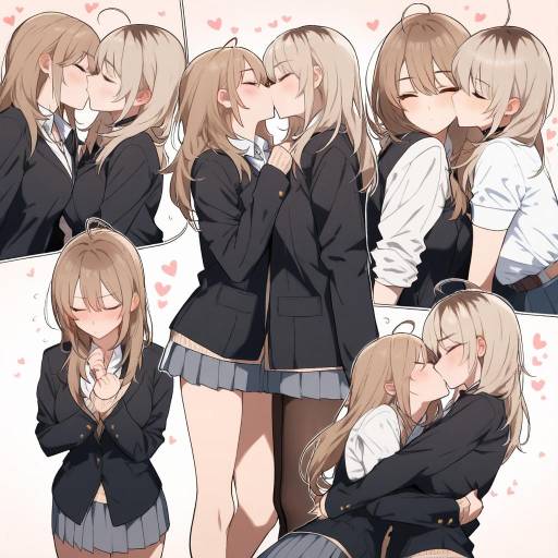 Sweet Yuri Kiss Between Two Girls
