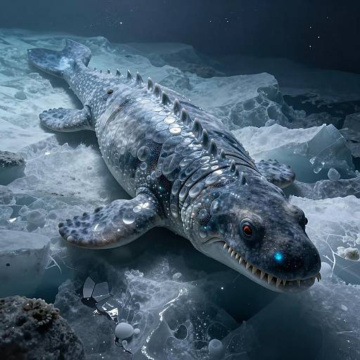 Majestic Leviathan of Europa's Ice Caverns