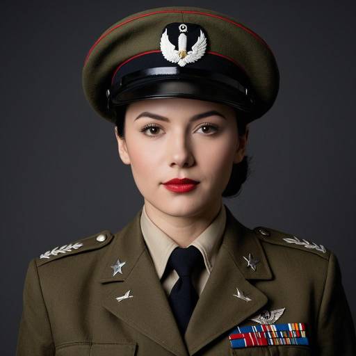 Woman in WWII Military Uniform Costume