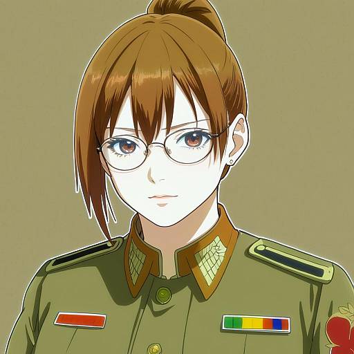 Illustration of Hange zoe, shingeki no kyojin in the style of Buzz (moi)