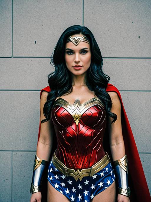 Woman in Wonder Woman Costume