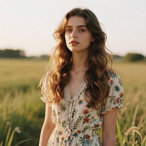 Vintage Ombre Hairstyle in Countryside