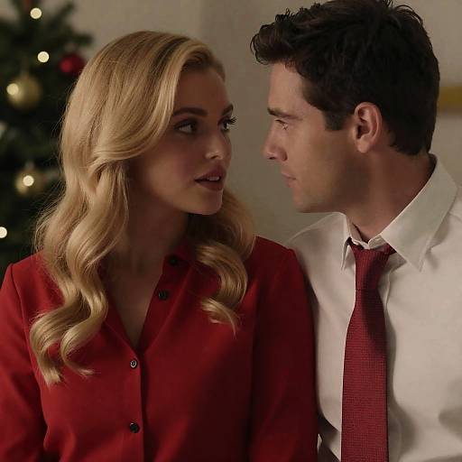 Intimate Holiday Moment Between Two Lovers