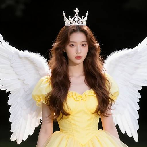 Girl with Wings and Crown