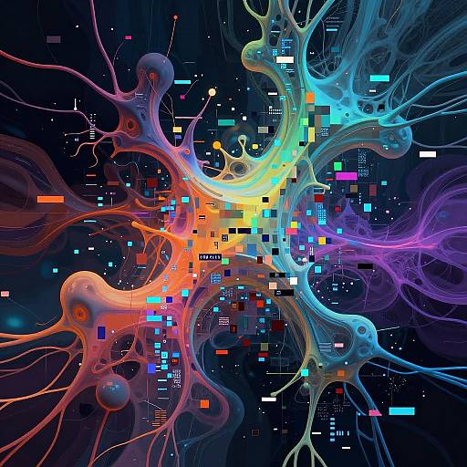 Abstract Cyberpunk AI Art Composition