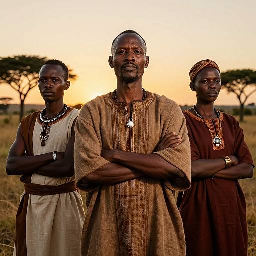 Black South African Actors in Traditional Attire