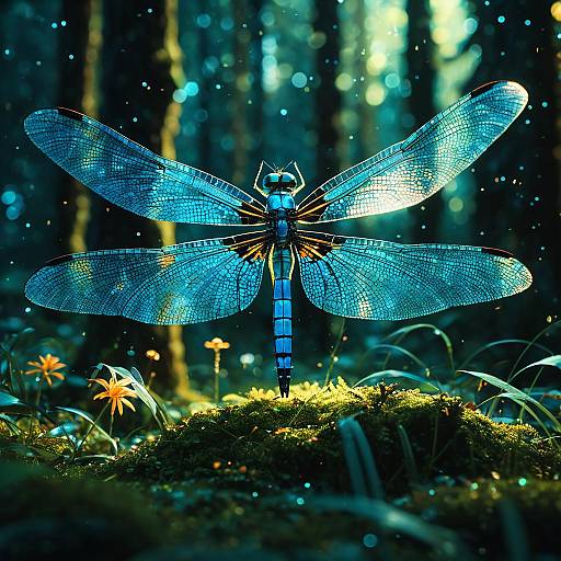 Luminescent Crystal Dragonfly-Phoenix Hybrid