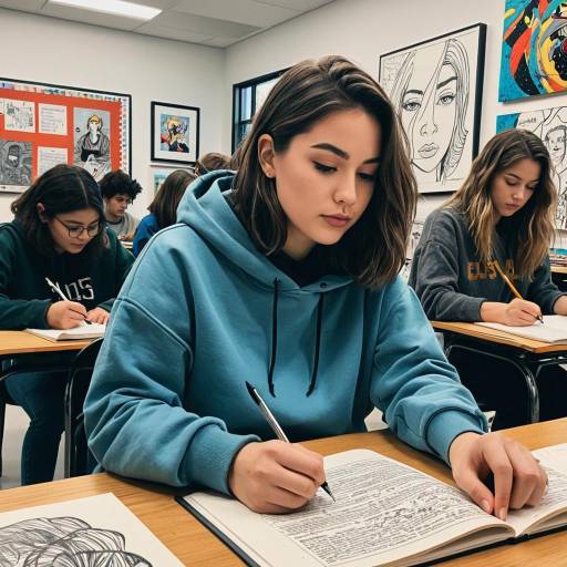 College Students Taking Notes in Art Classroom