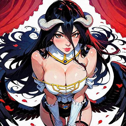 Seductive Albedo in Red Rose Theme