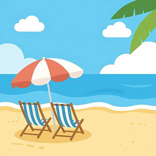 Beach Scene Vector Illustration