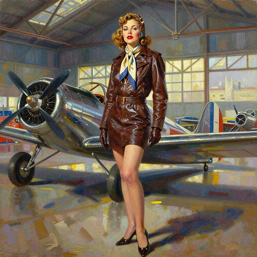 1930s Aviator Pin-Up Portrait