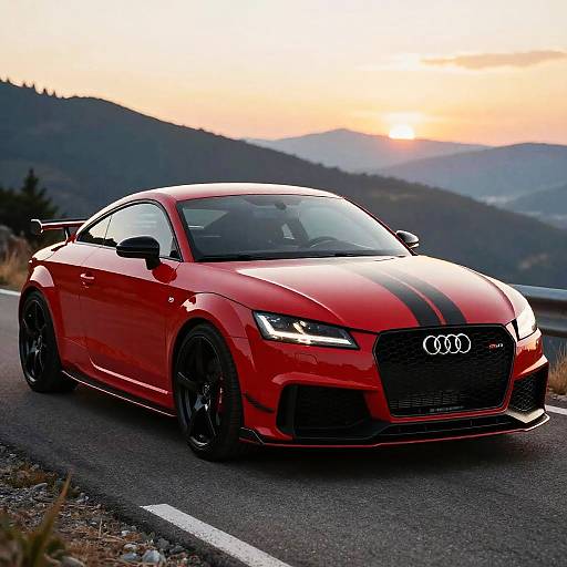 Vibrant Audi TT RS on Mountain Road