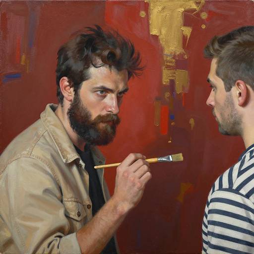 Man Painting Abstract Background