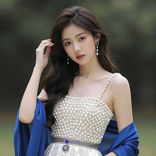 Pearl White and Sapphire Blue Goddess