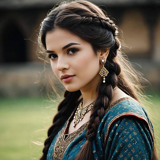 Medieval Persian Woman in Traditional Dress