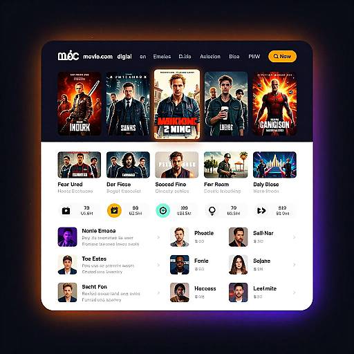 Dynamic Movie Streaming Interface UI