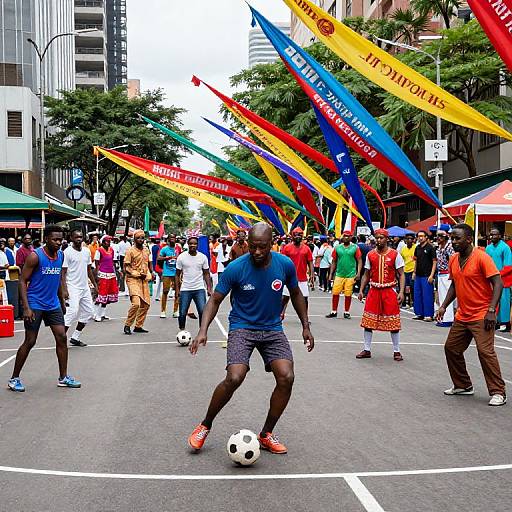 Vibrant Street Football Festival Scene