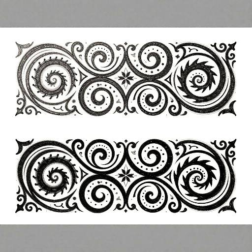 Intricate Black Tribal Swirl Design