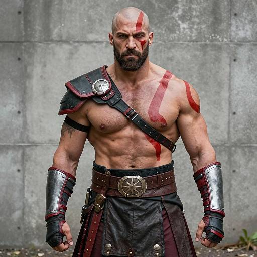 Kratos Cosplay: Muscular Warrior Pose