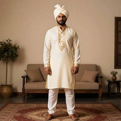 Man in Traditional Indian Marle Costume