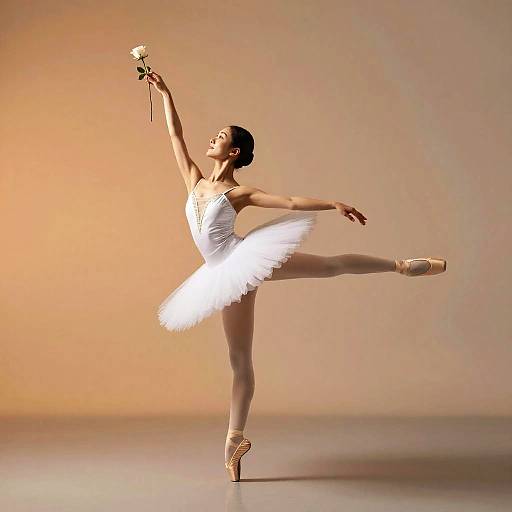 Elegant Ballerina Poised in Arabesque