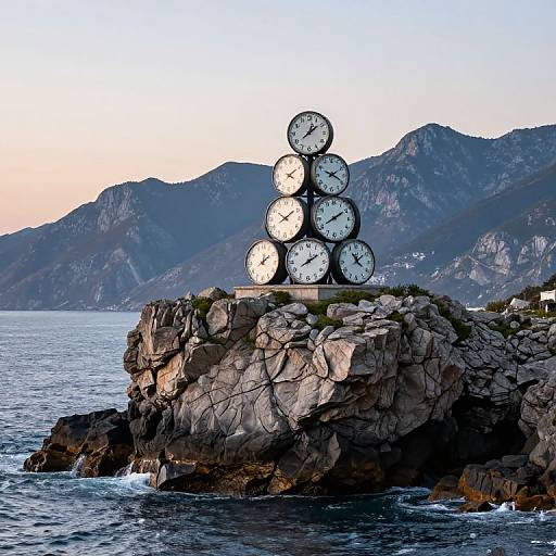 Clocks Pyramid on Rocky Ocean Cliffs