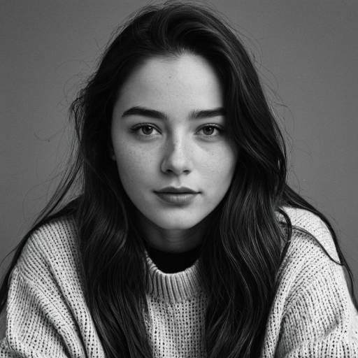Realistic Greyscale Portrait of a Girl