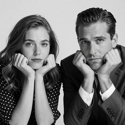 Classic Black-and-White Couple Portrait