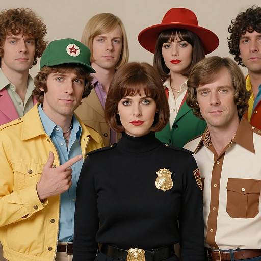 Vibrant 1970s Group Portrait