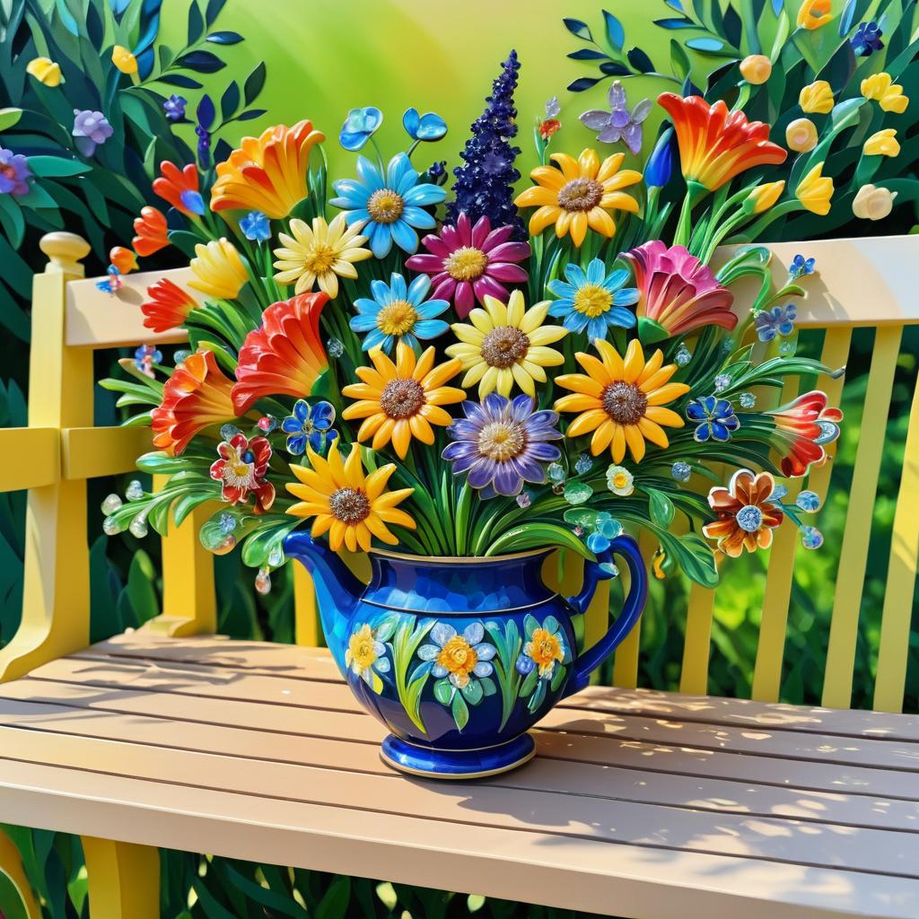 Whimsical Van Gogh Flower Bouquet Art