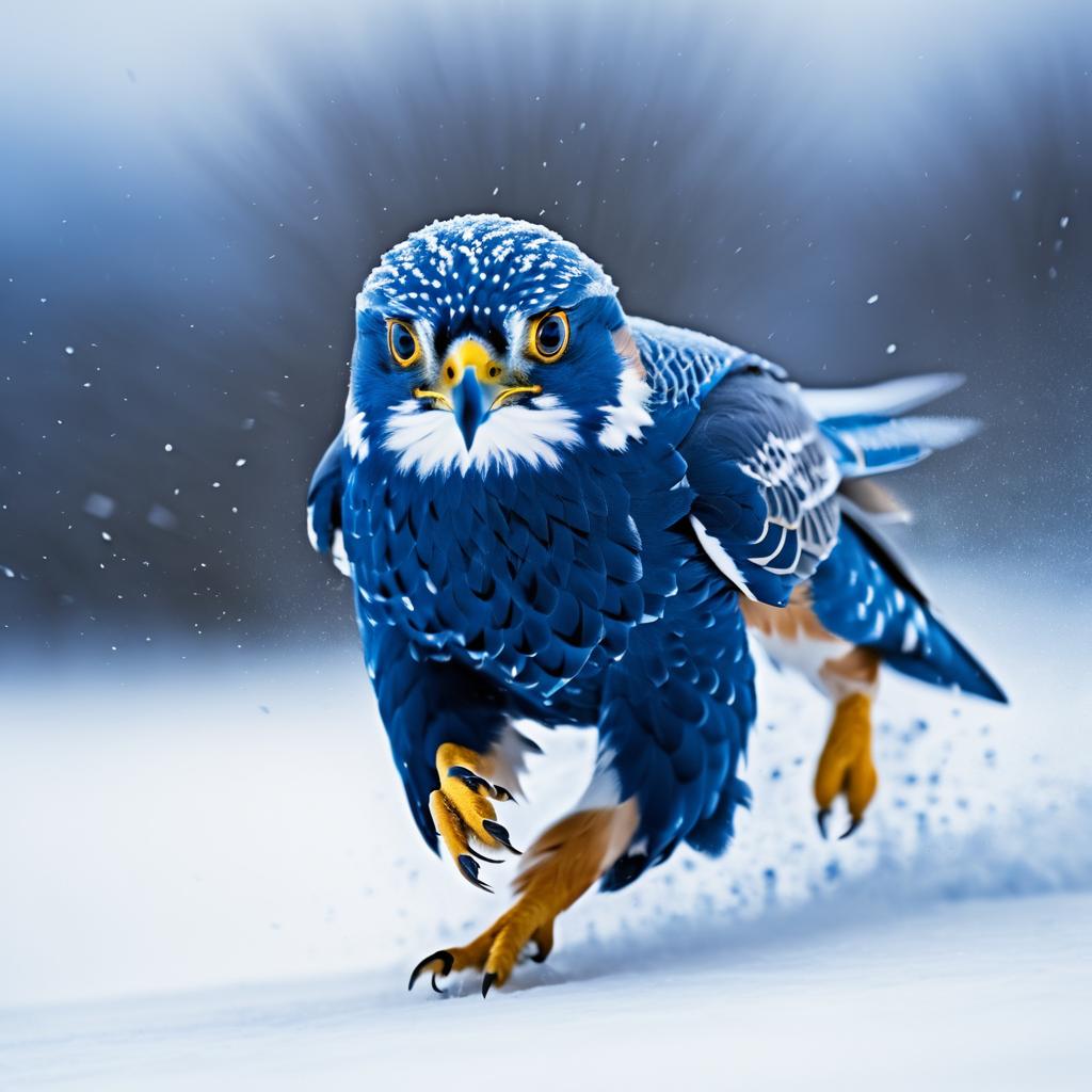 Epic Macro Shot of a Blue Falcon