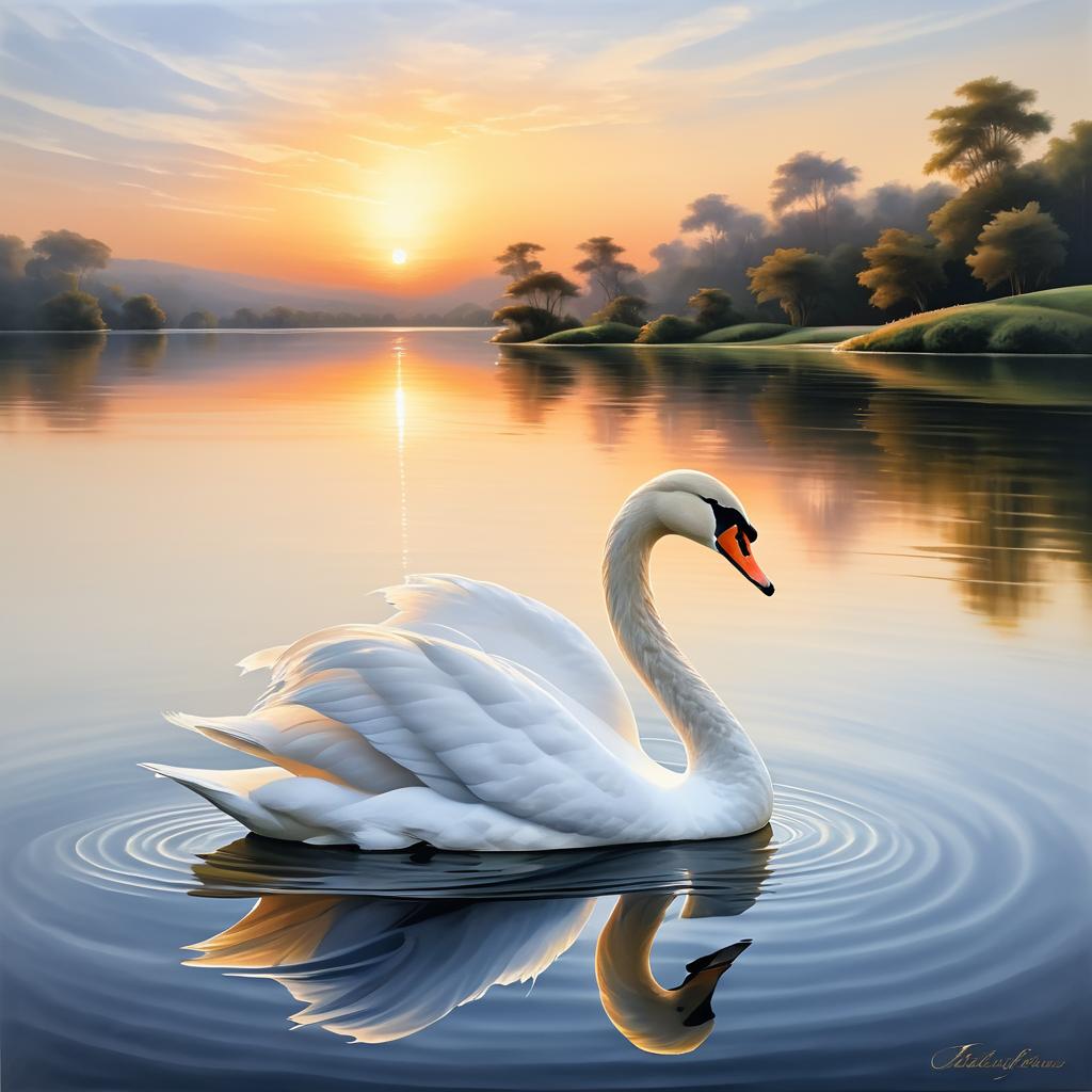 Elegant Swan on a Serene Lake