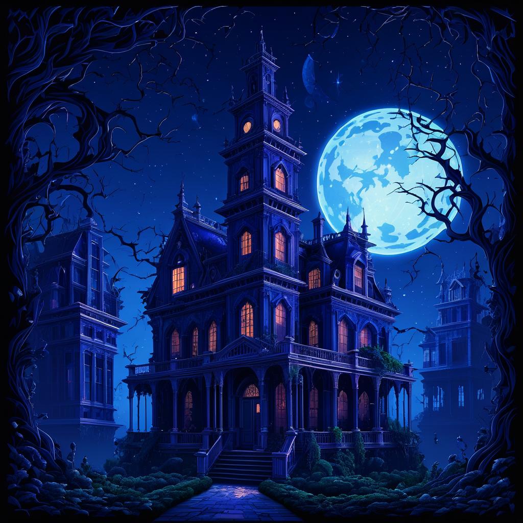 Haunted Mansion in Cosmic Horror Illustration