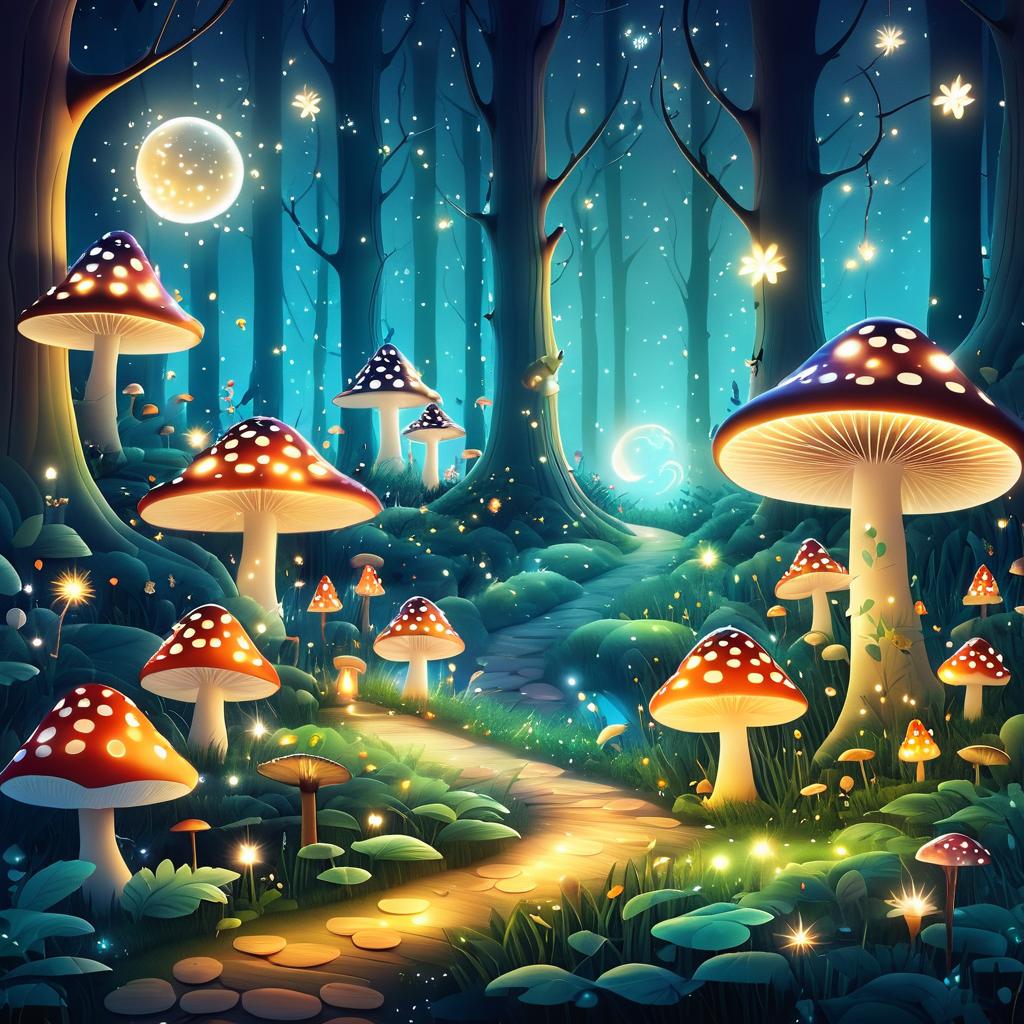 Whimsical Forest of Magic and Light