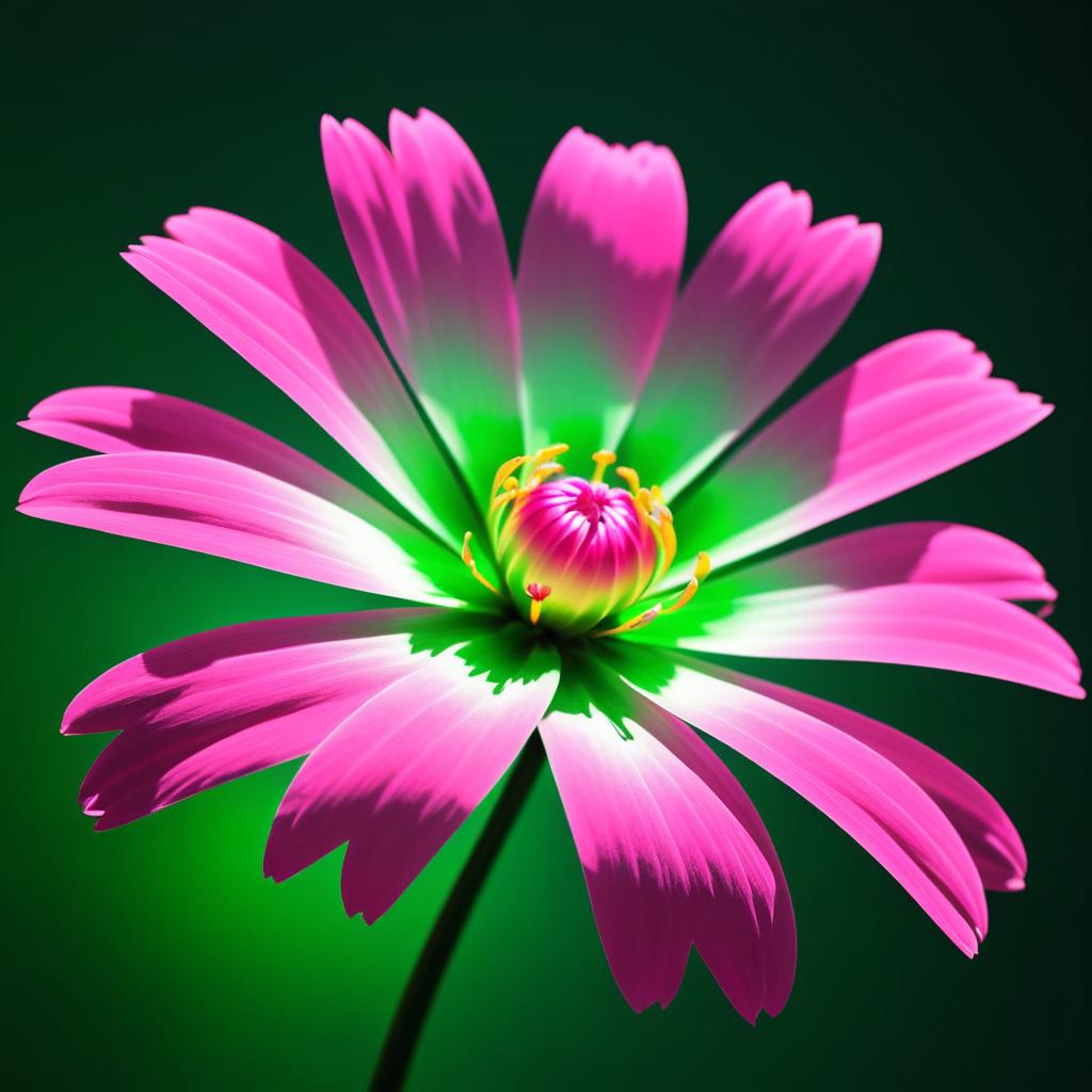 Electrifying Pink Flower with Green Background