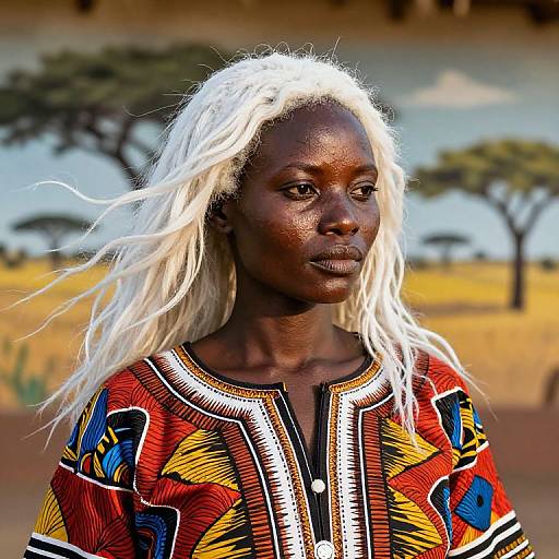 Serene African Beauty in Traditional Attire