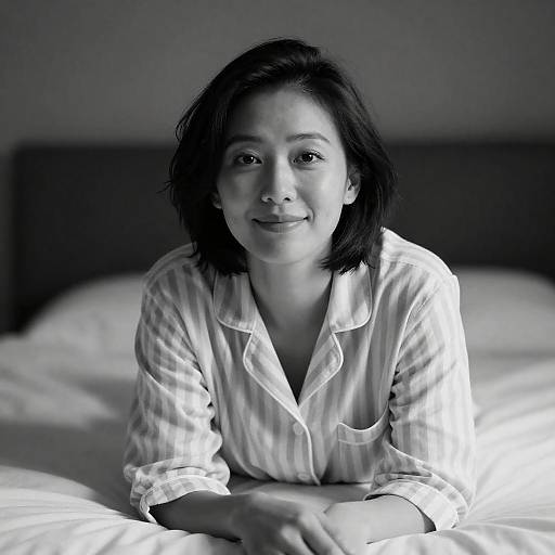 Intimate Black-and-White Portrait of a Woman