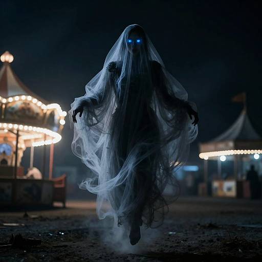 Ghostly Wraith in Abandoned Carnival