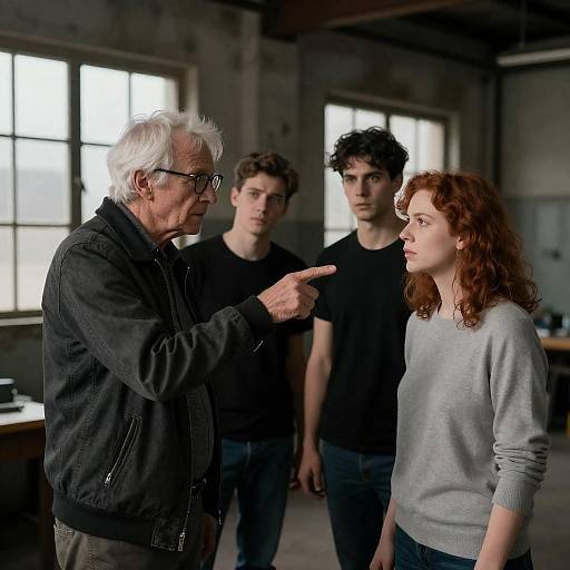 Dramatic Industrial Portrait of Four People